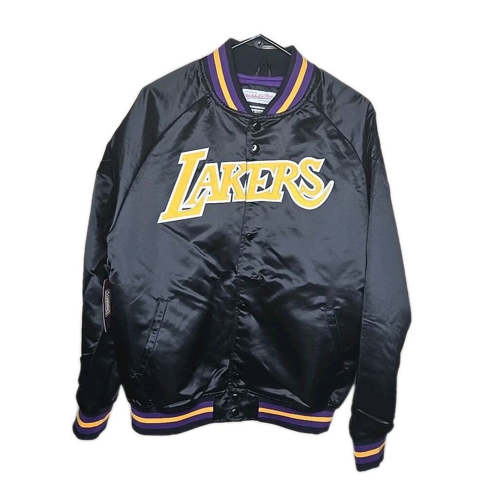 Mitchell & Ness LA Lakers Bomber Jacket Men's Med Hardwood Classics Black, NWT